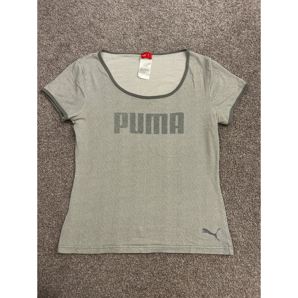 Puma T-Shirt Womens Large Grey Excellent Scoop Neck Short Sleeve PBWL73792